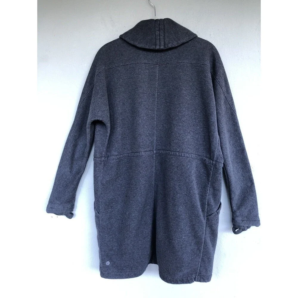 Lululemon Wrap Jacket Size 4 &Go Take You There Heathered Black Fleece Longline